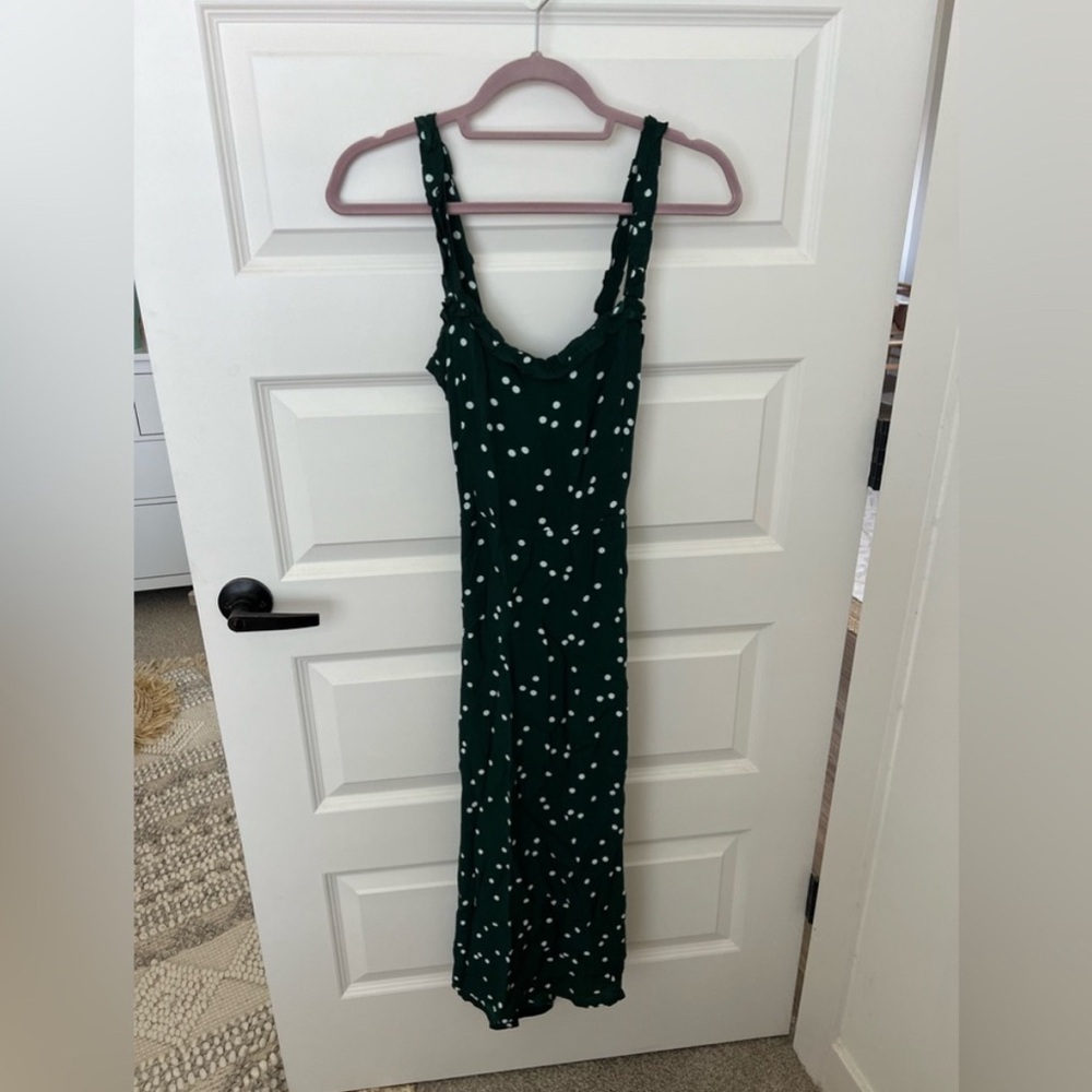 Faithfull the Brand Green Polka Dot Midi Dress